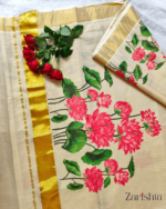 Kerala Kasavu Tissue Saree - Image 2