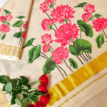 Kerala Kasavu Tissue Saree