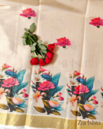 Kerala Kasavu Tissue Saree - Image 4