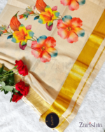 Kerala Kasavu Tissue Saree - Image 2
