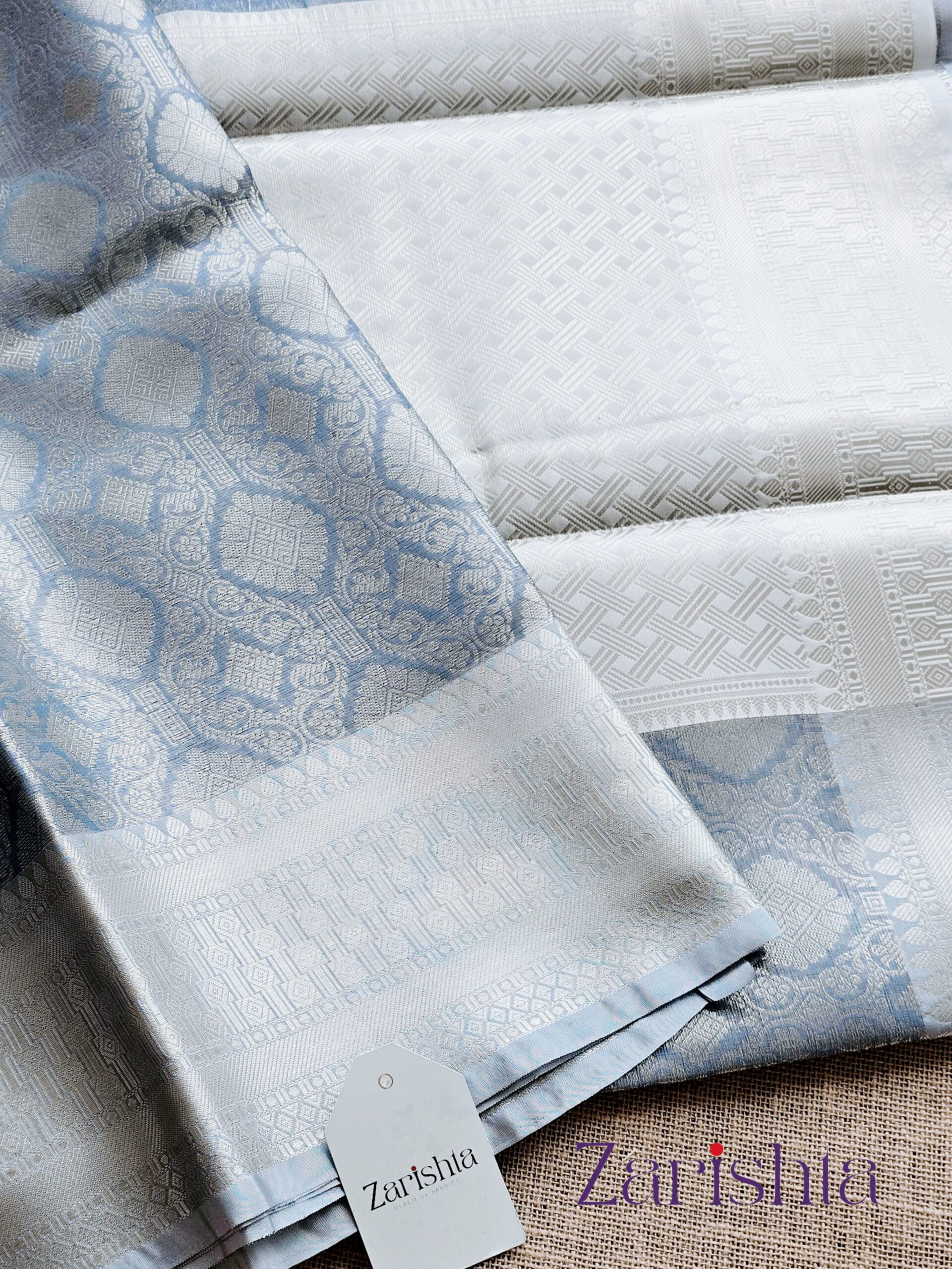 InShot_20250522_234249799 Banarasi Brocade Tissue- Powder Blue - Image 1