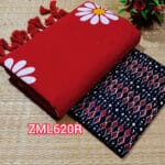 Red Khadi Saree with Printed Blouse