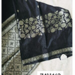 Black Semi Katan Saree