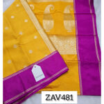 Banarasi Semi Katan Saree – Raw Mango