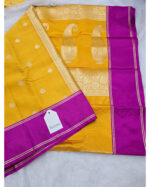 Banarasi Semi Katan Saree – Raw Mango - Image 3